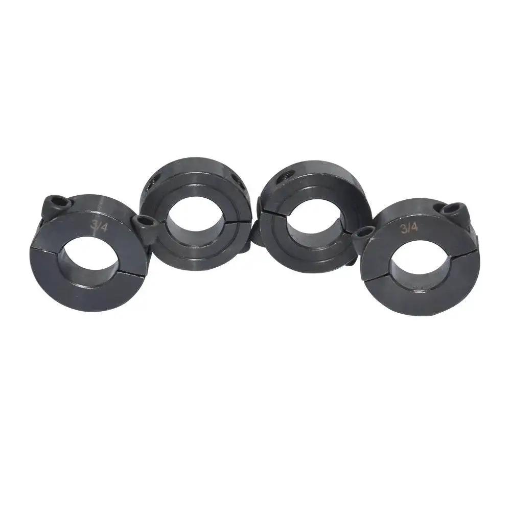 Two Piece Clamping Shaft Collar Three Quarters Inch Double Split Set Screw Style Carbon Steel Bore Three Quarters Inch Pack of Four