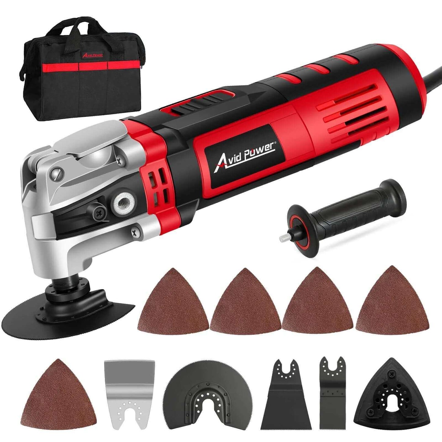 3.5 Amp Oscillating Multi Tool with 4.5 Degree Oscillation, 6 Variable Speeds, 13 Accessories, Quick Change System, Carrying Bag