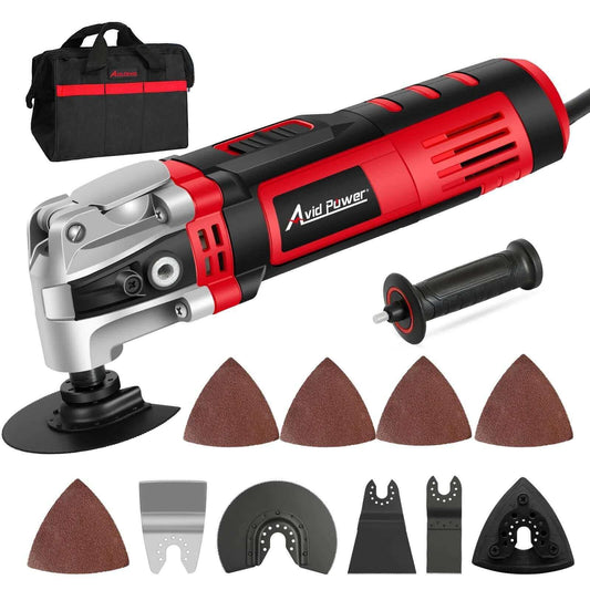 3.5 Amp Oscillating Multi Tool with 4.5 Degree Oscillation, 6 Variable Speeds, 13 Accessories, Quick Change System, Carrying Bag
