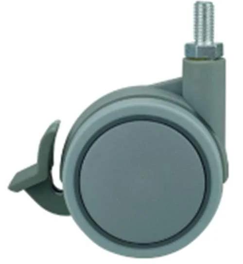 3" Caster Wheel 88 Lbs - Brake Polypropylene M10 Threaded Stem