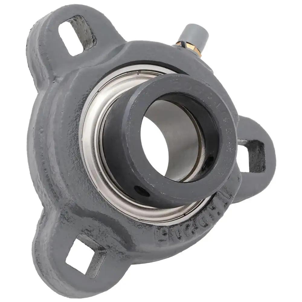 Side view of 3 Bolt Flange-Mount Ball Bearing Unit With Insert Bearing SA205-16 in Cast Iron Housing TRD205 for heavy duty machinery.