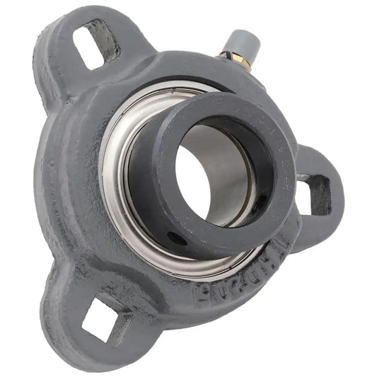 Side view of 3 Bolt Flange-Mount Ball Bearing Unit With Insert Bearing SA205-16 in Cast Iron Housing TRD205 for heavy duty machinery.