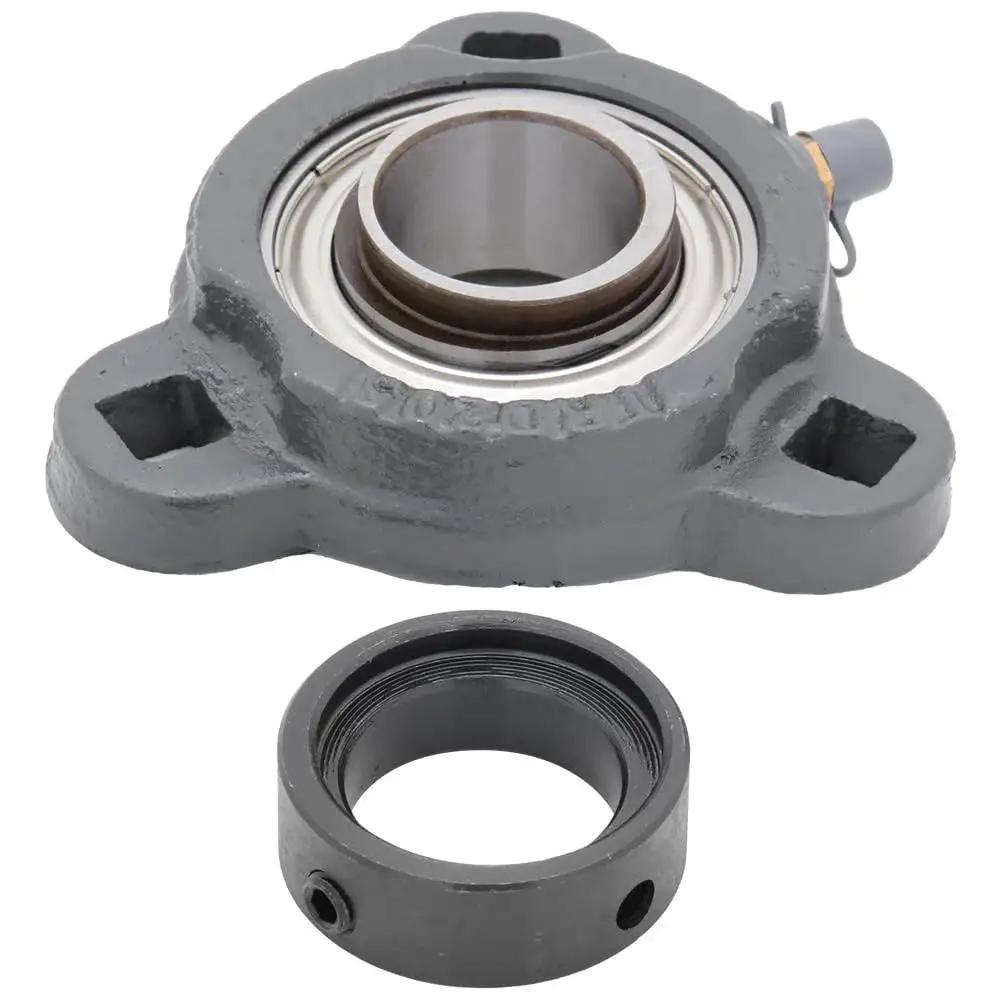 3 Bolt Flange-Mount Ball Bearing Unit With Insert Bearing SA205-16 In Cast Iron Housing TRD205 For Heavy Duty Machinery shown close-up