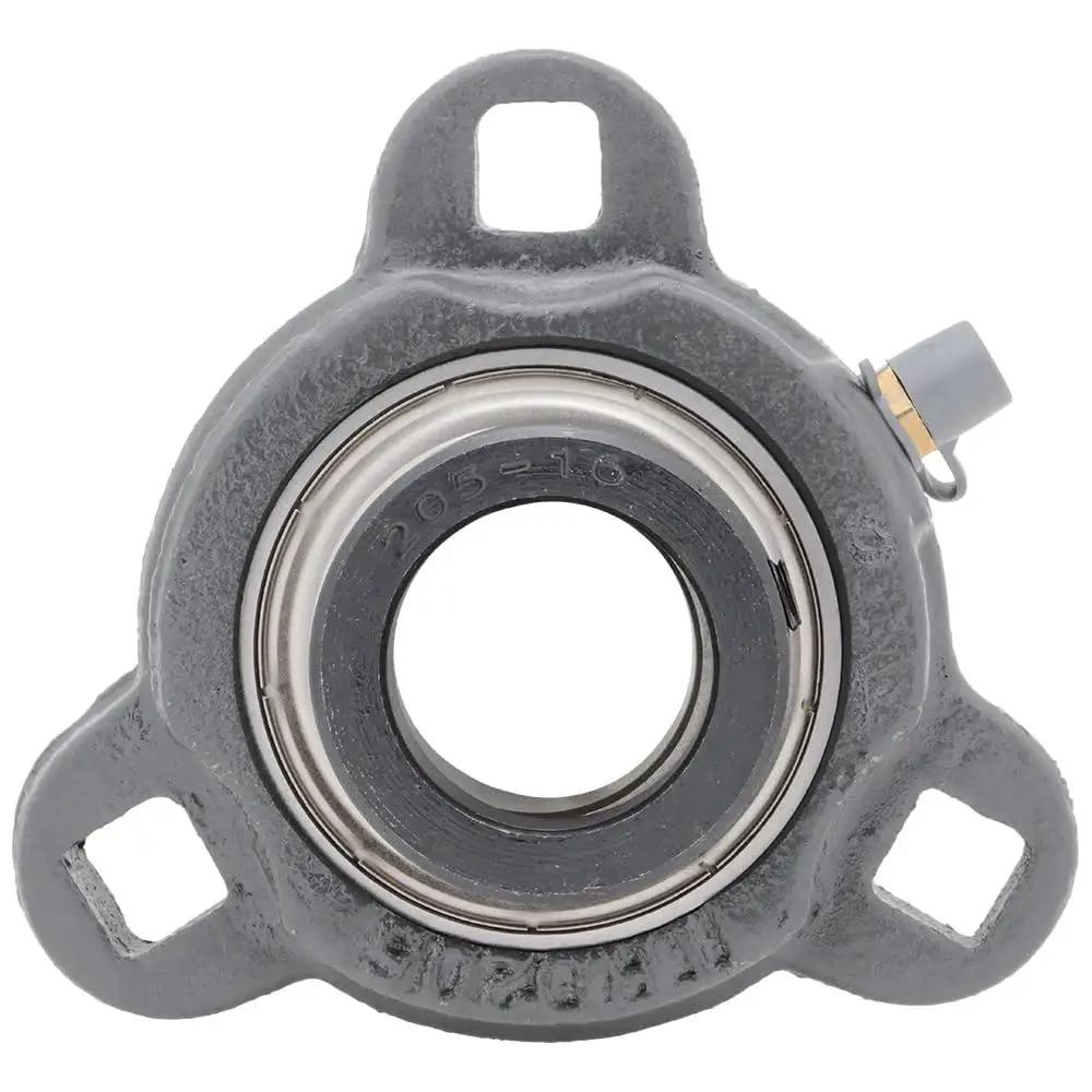 Front view of 3 Bolt Flange-Mount Ball Bearing Unit With Insert Bearing SA205-16 in Cast Iron Housing TRD205 for heavy machinery