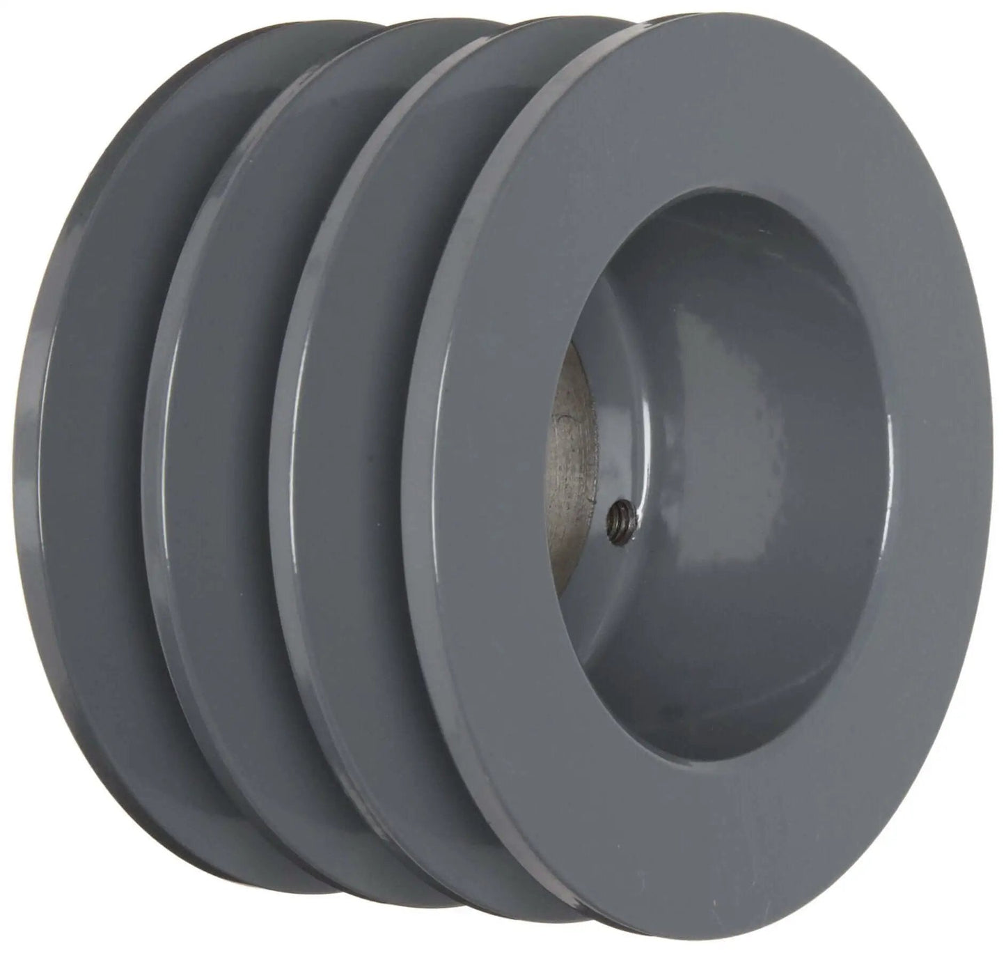 Heavy Duty Classical V Belt Sheave For B Belts With Three Grooves Ductile Iron Construction 3.95 Inch Outside Diameter SH Bushing Required