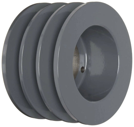 Heavy Duty Classical V Belt Sheave For B Belts With Three Grooves Ductile Iron Construction 3.95 Inch Outside Diameter SH Bushing Required
