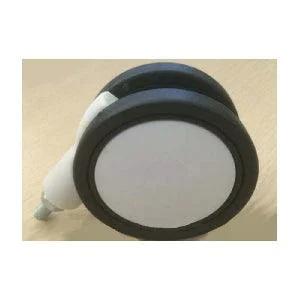 10-Pack 3" Black-White Twin Wheels Swivel Caster - Brakes & M8 Threaded Swivel Stem-