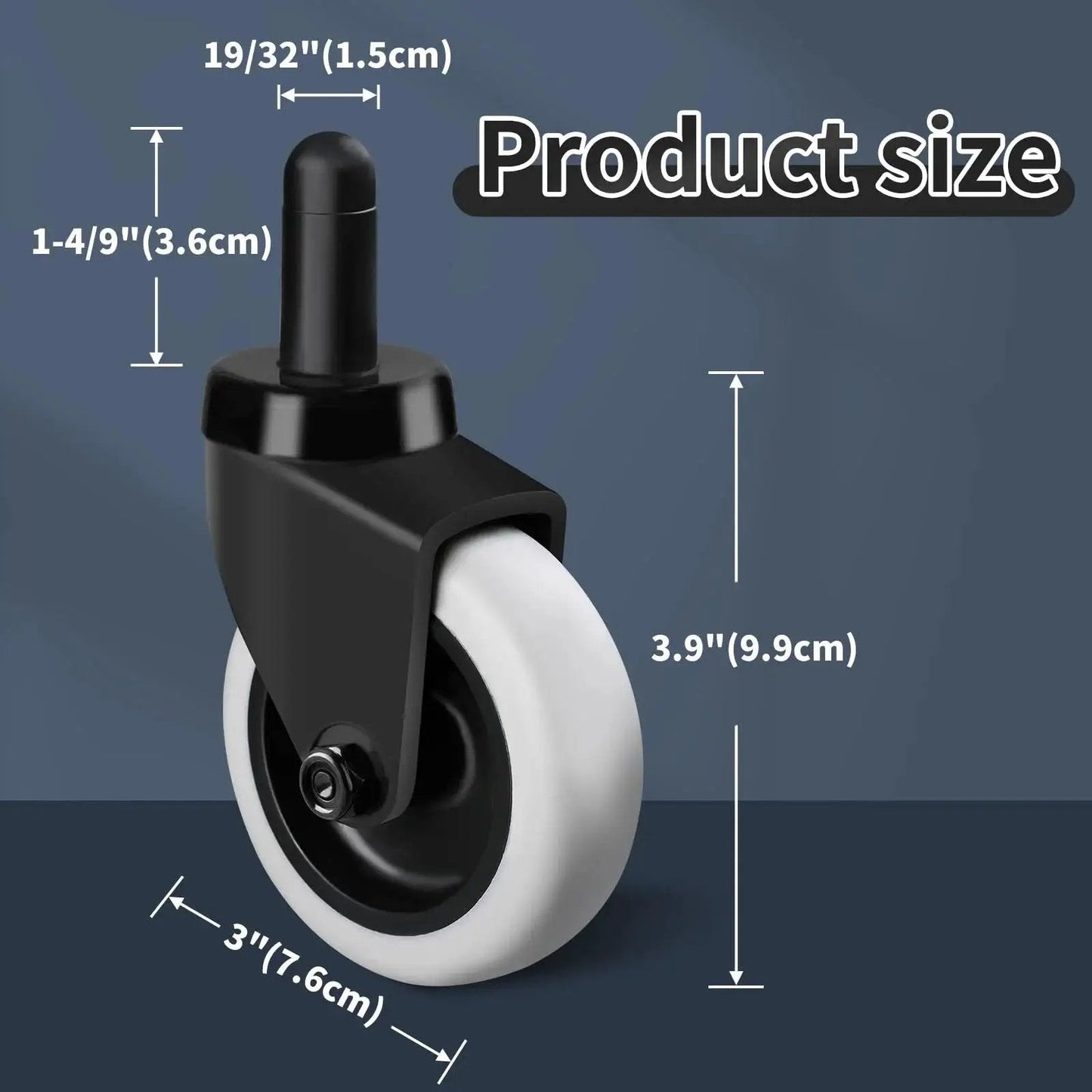 3 Inch Mop Bucket Wheel Replacement Set Of 4 Non Marking TPR Castors For Rubbermaid Models 7570 L2 7571 7580 7581 7582 7583