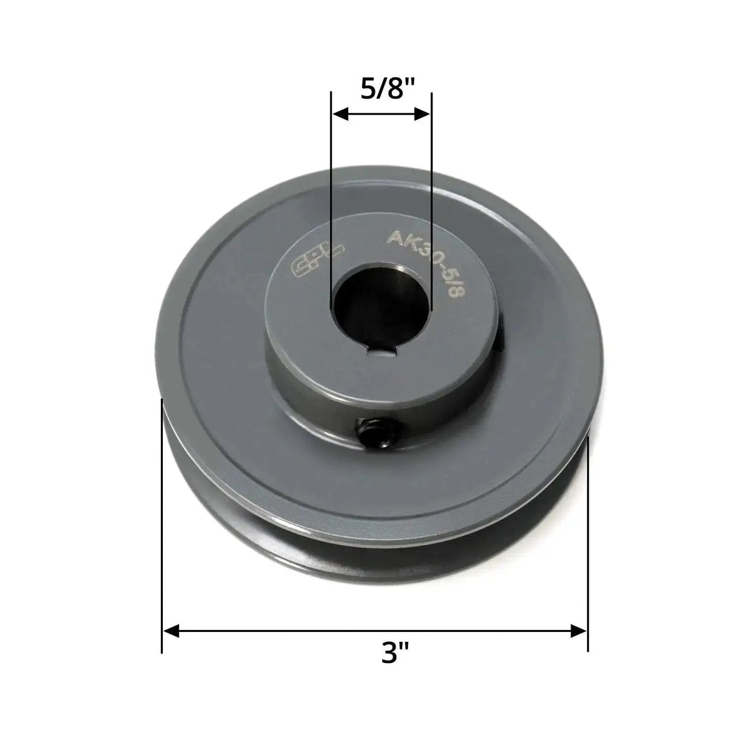 Single Groove V Belt Pulley With Three Inch Outer Diameter And Five Eighth Inch Bore Fixed Bore For V Belt Sections A AX 4L