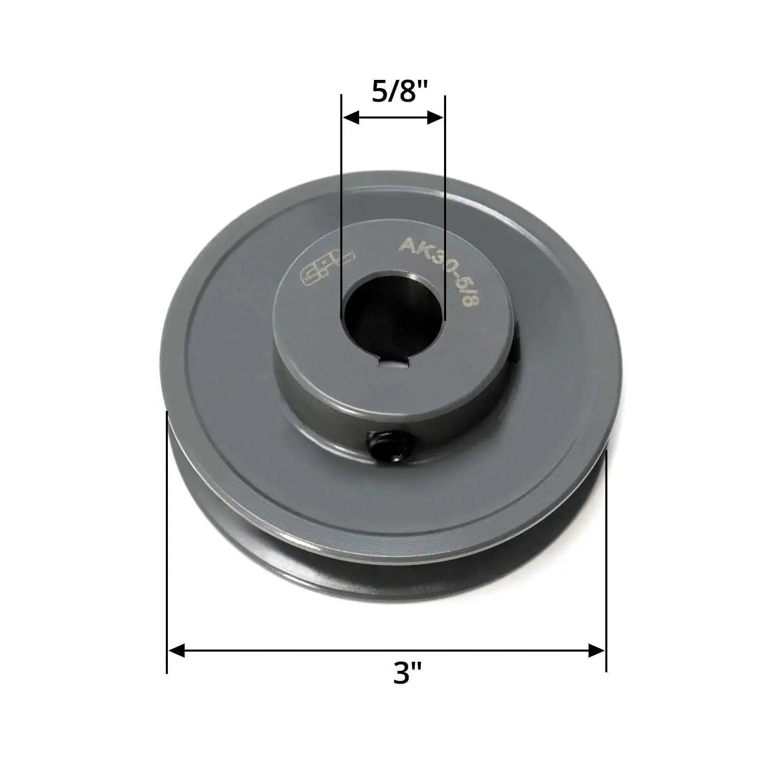 Single Groove V Belt Pulley With Three Inch Outer Diameter And Five Eighth Inch Bore Fixed Bore For V Belt Sections A AX 4L