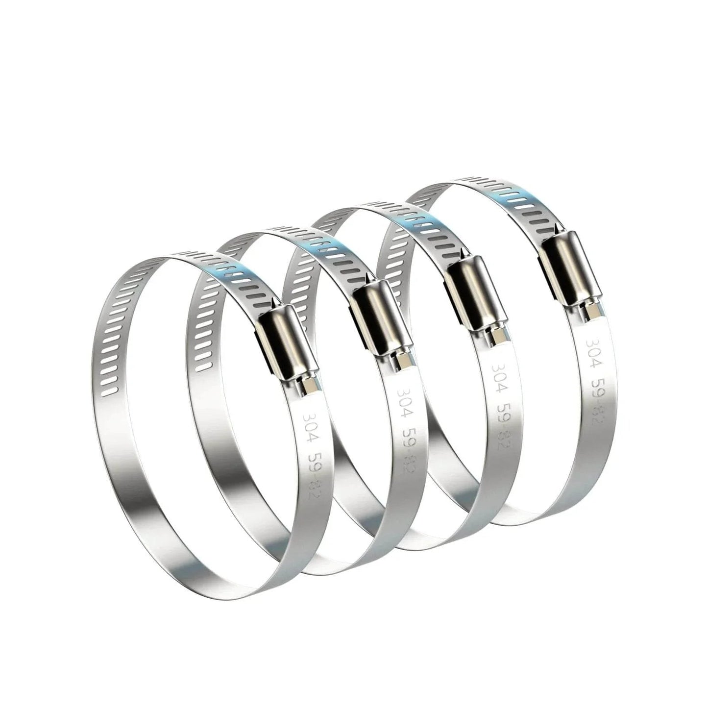 4 Pack 3 Inch Hose Clamps 304 Stainless Steel Worm Gear Adjustable Duct Clamps 2.4 To 3.2 Inch Diameter For Dryer Vent Air Duct Fuel Line