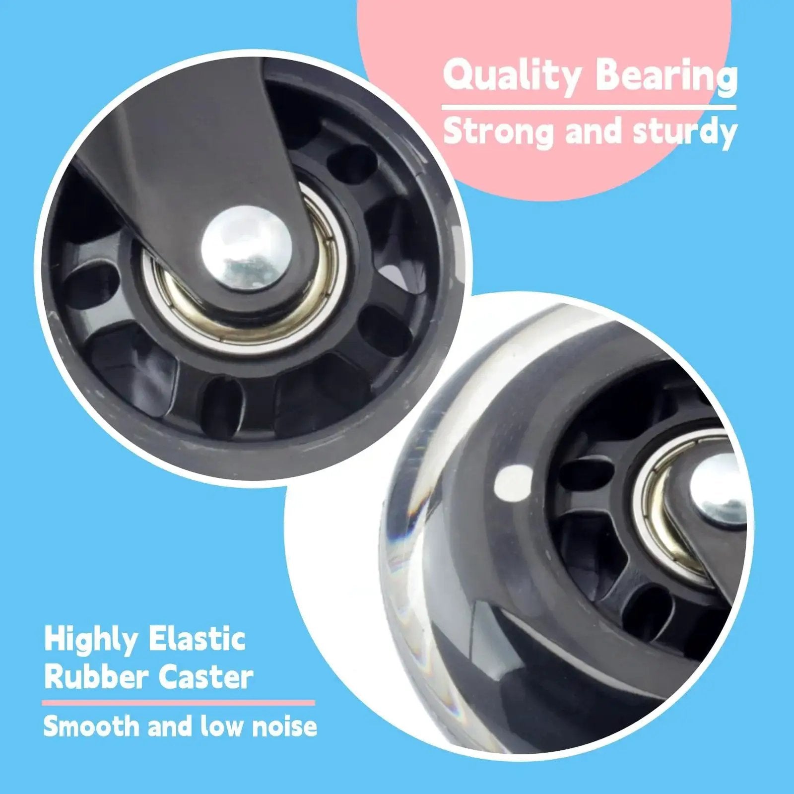 Close-up of 2 Pack 3 Inch Swivel Caster Wheel With Brake Replacement For Traeger Pellet Grills Timberline 850 1300 Ironwood 650 885