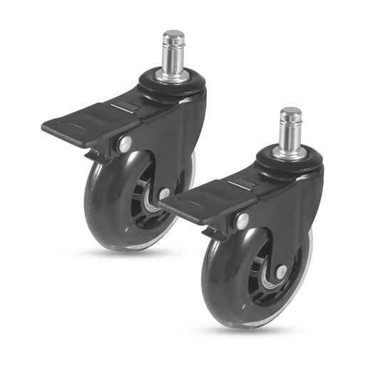 2 Pack 3 Inch Swivel Caster Wheels With Brake Rubber Heavy Duty Grill Replacement For Pellet Grills Fits Timberline 850 1300 Ironwood 650