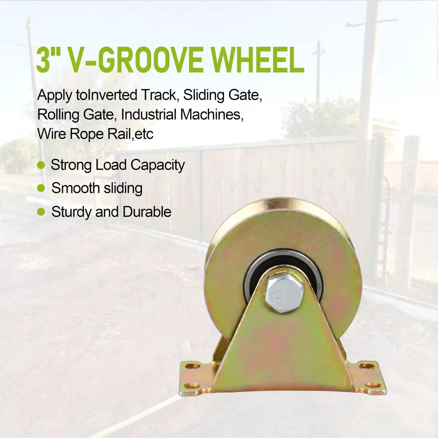 Heavy Duty 3 Inch V Groove Caster Wheels With Double Bearings For Industrial Machines And Sliding Gates