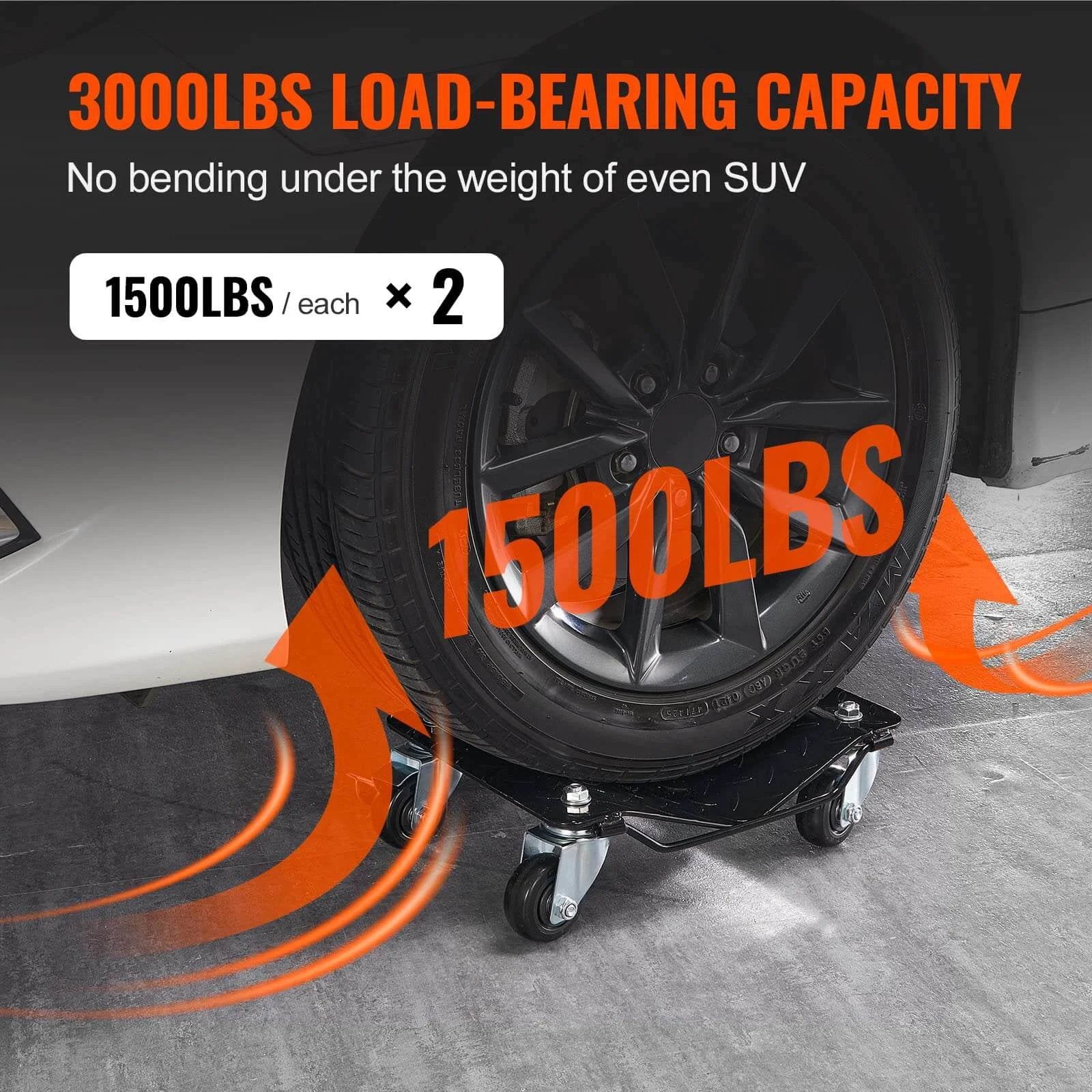 ✝️ Wheel Dolly, 3000 lbs Car Moving Dolly under car tire, showcasing load-bearing capacity for cars, trucks, trailers, motorcycles, boats