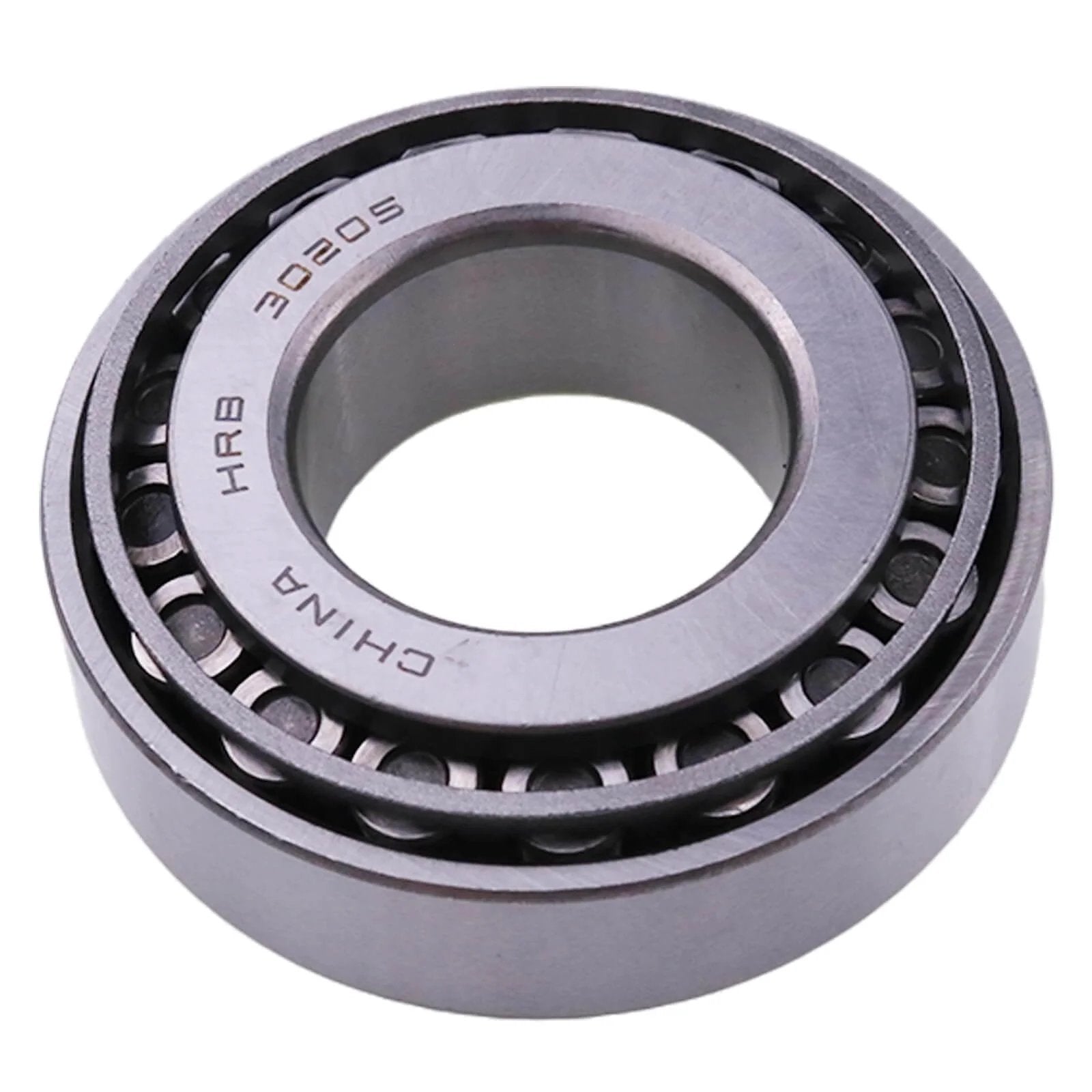 30205 Tapered Roller Bearing,25x52x16.25mm in high-grade steel with visible etched details on the outer ring