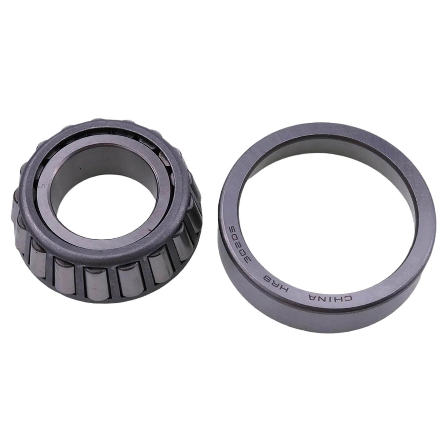 30205 Tapered Roller Bearing,25x52x16.25mm, showing separate inner and outer ring sections, made from high-grade bearing steel.