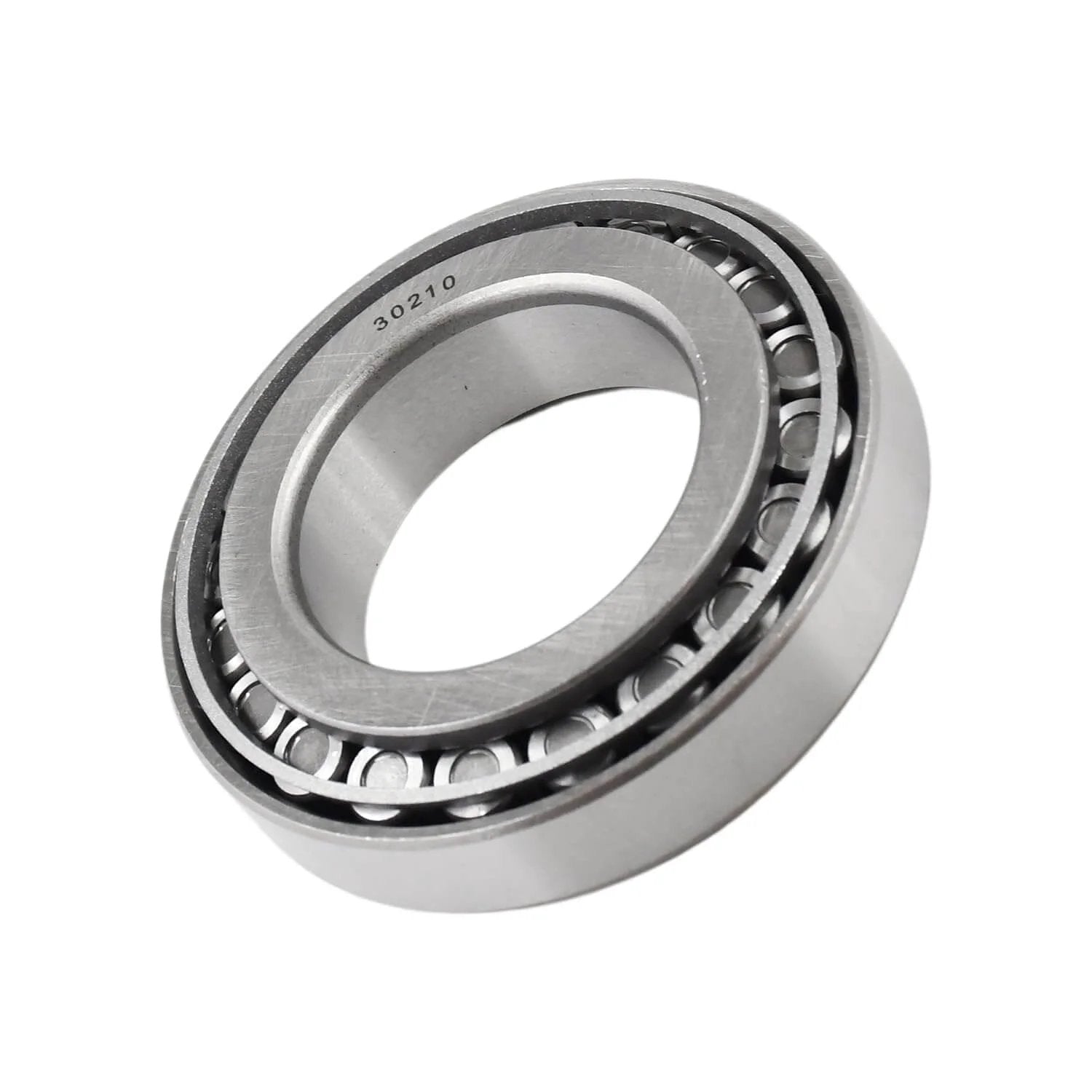 30210 Bearing 30210 Tapered Roller Bearing 30210 Taper Roller Wheel Cone/Cup Bearing Assembly (50mm ID, 90mm OD, 21.75mm Width), angled view