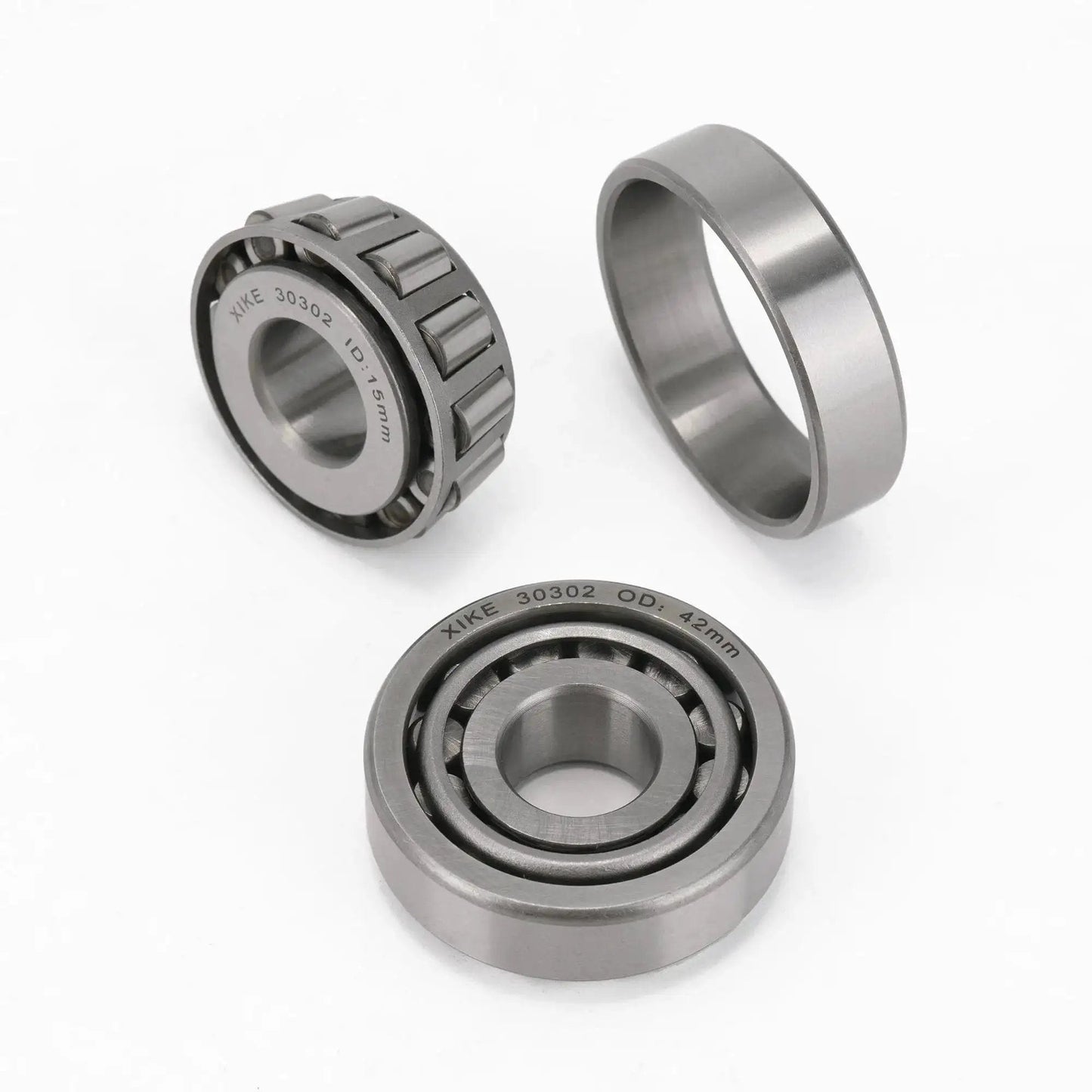 Two Piece 30302 Tapered Roller Bearing Cone And Cup Set 15x42x14.25mm chrome steel for DIY ATVs, cars, trucks, trailers.