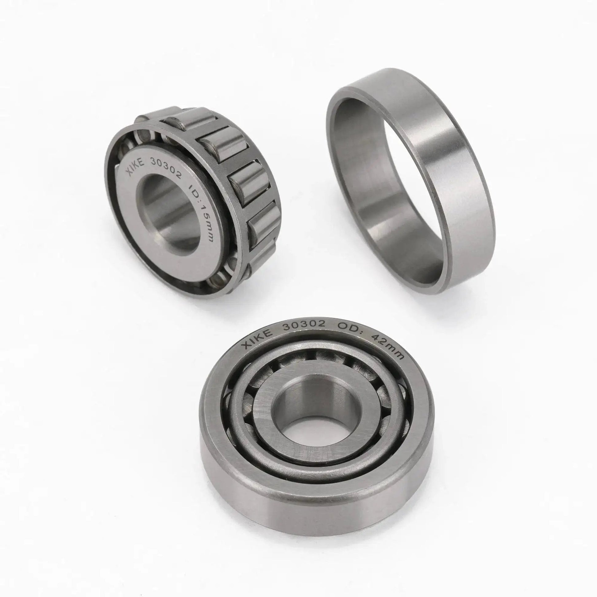 Two Piece 30302 Tapered Roller Bearing Cone And Cup Set 15x42x14.25mm chrome steel for DIY ATVs, cars, trucks, trailers.