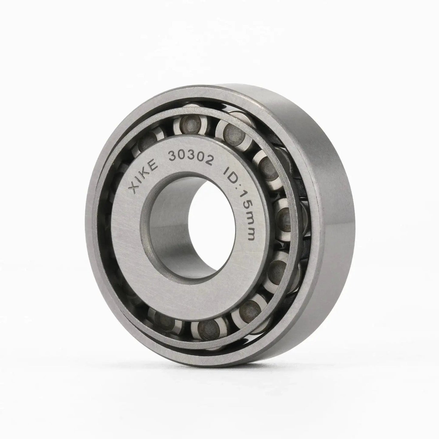 Two Piece 30302 Tapered Roller Bearing Cone And Cup Set 15x42x14.25mm, chrome steel, front view