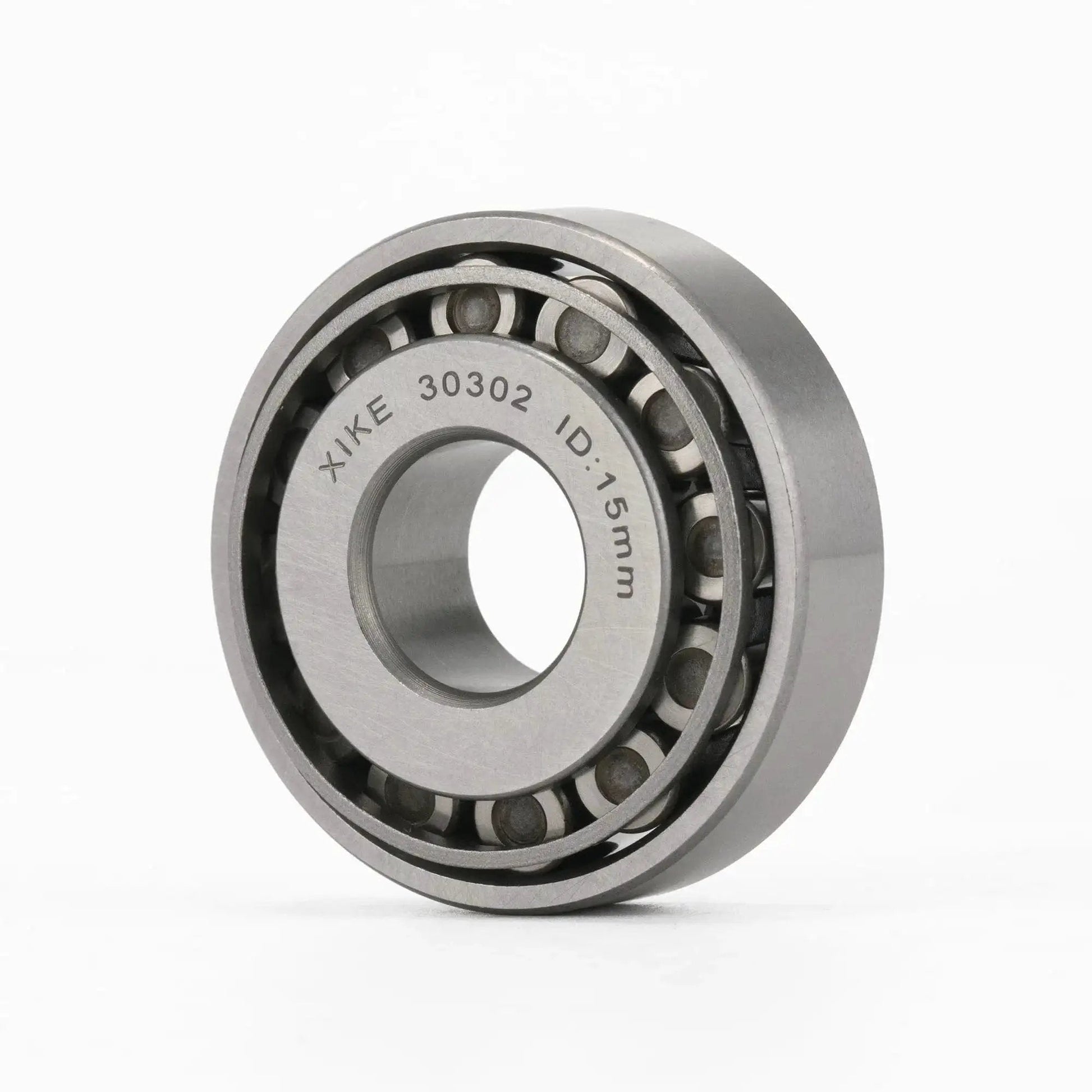 Two Piece 30302 Tapered Roller Bearing Cone And Cup Set 15x42x14.25mm, chrome steel, front view