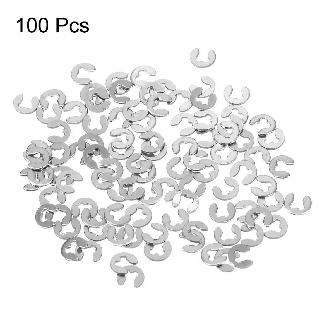 100 pieces of 4mm External Circlips C Clip Retaining Rings for Shafts in 304 Stainless Steel with Inner Diameter One Point Five Millimeters