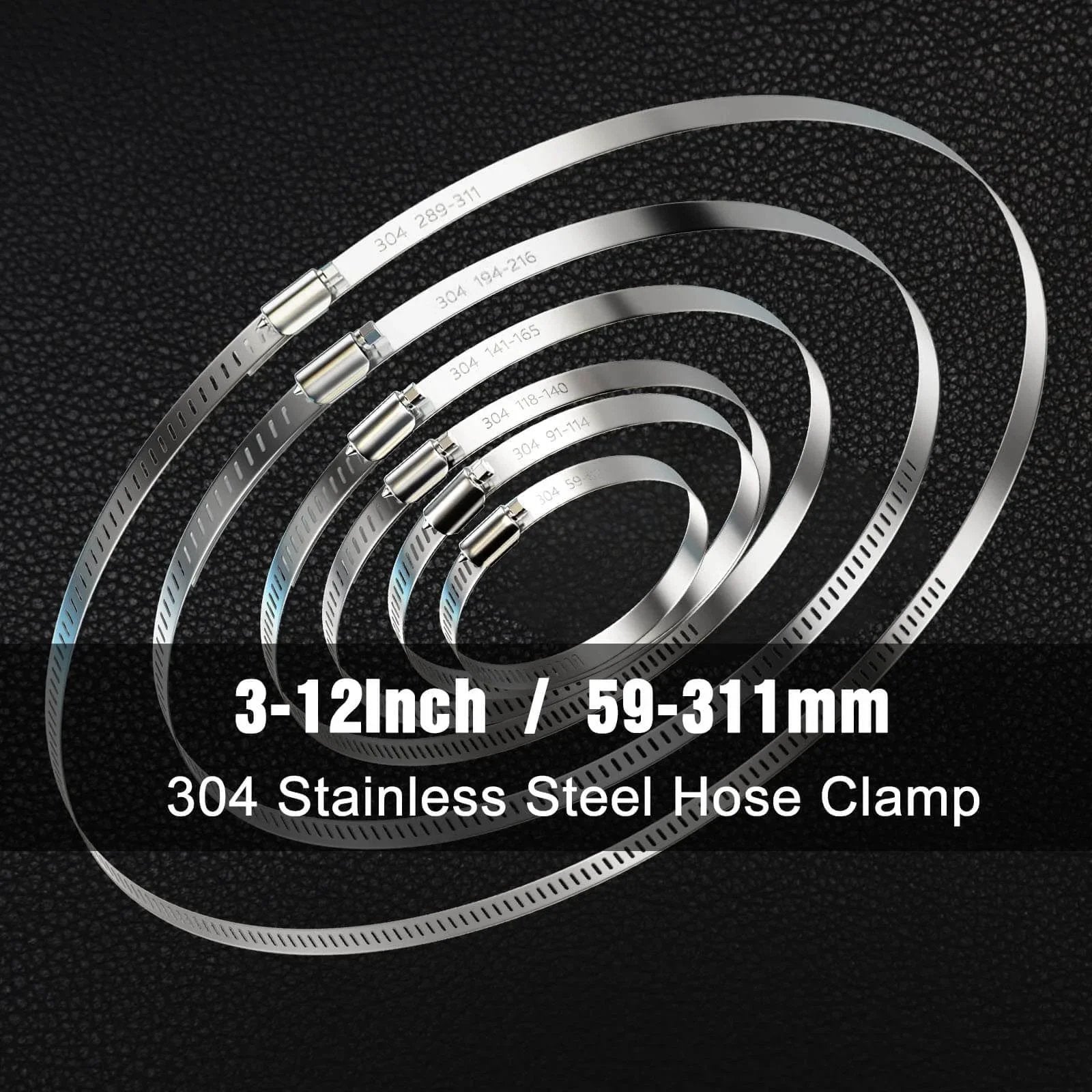 4 Pack 3 Inch Hose Clamps 304 Stainless Steel Worm Gear Adjustable Duct Clamps 2.4 To 3.2 Inch Diameter For Dryer Vent