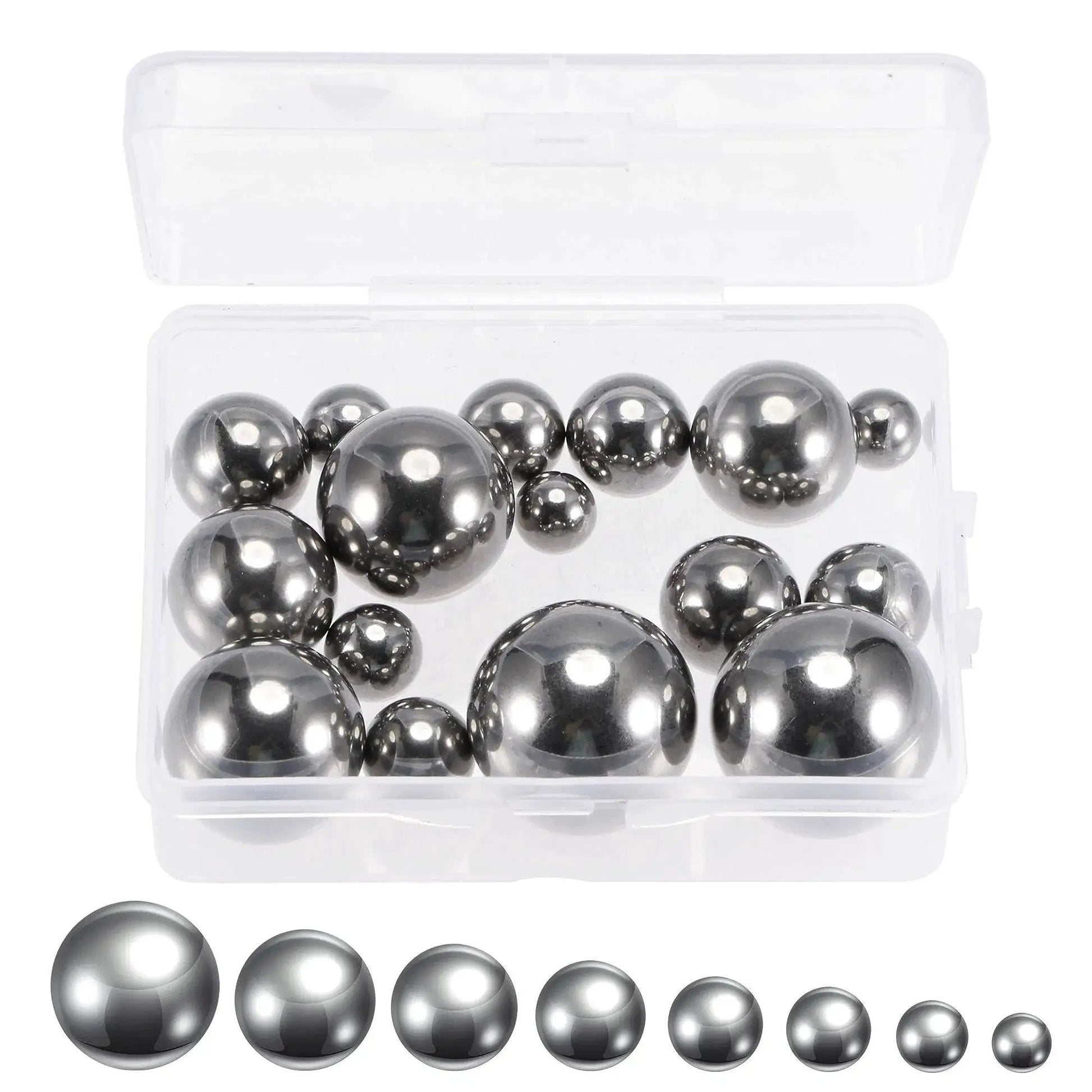 Eight Size Bearing Ball Set 16 Pieces In 304 Stainless Steel With Handy Storage Box For Bearings Gears Hubs And Machinery
