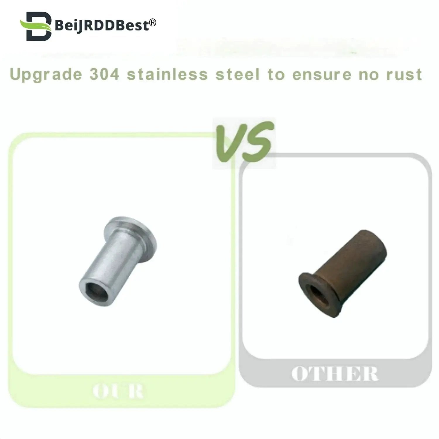 Comparison of 304 stainless steel Bearing Sleeve Replacement Kit 3220 and other material for Crathco D and E Series