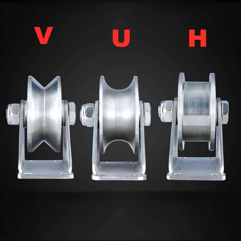 Front view of Pulley,Pulley Wheel, 304 Stainless Steel Pulley Groove Sliding Gate Roller Track Wheel,Heavy Duty Caster,2pcs