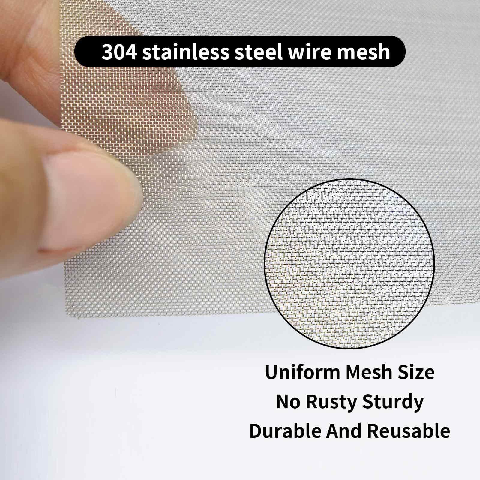 Close-up of No See Um 60 Mesh Screen Roll 304 Stainless Steel 8.2 By 23.6 Inches showcasing fine mesh for DIY insect barriers.