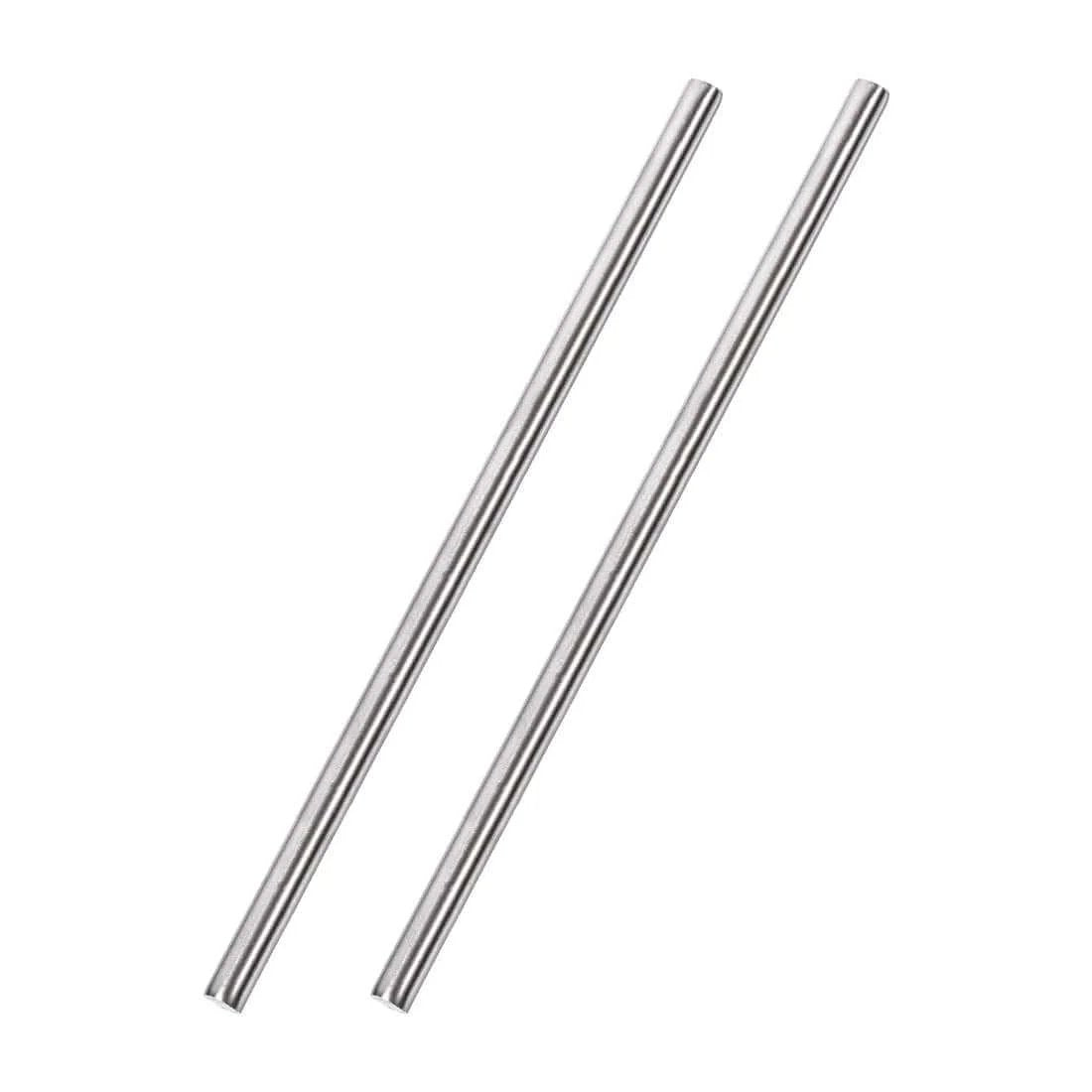 6mm x 250mm 304 Stainless Steel Solid Round Rod for DIY Craft - 2pcs image showing two steel rods side by side