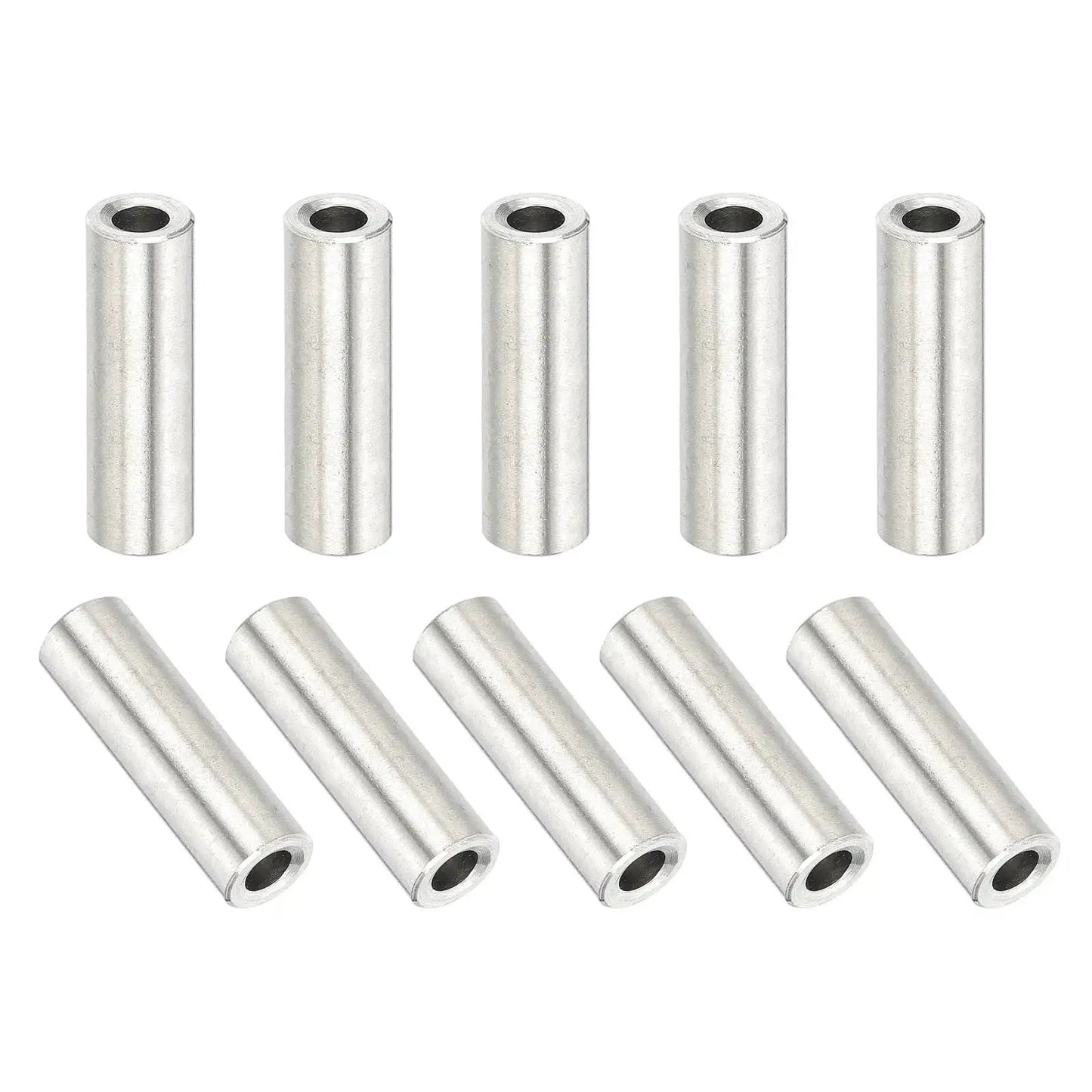 Durable 304 Stainless Steel Round Spacers 10 Pack Unthreaded Standoff Bushings One Eighth Inch Bore By One Quarter Inch Outer Diameter