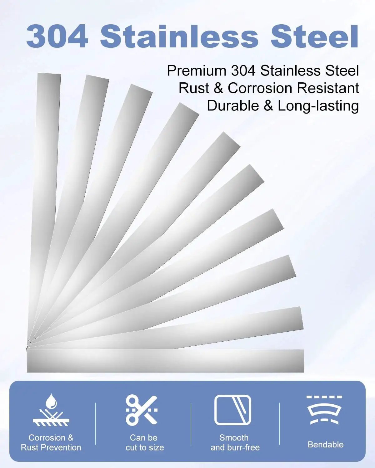 Pro Grade 30 Pcs 304 Stainless Steel Shim Stock Set showcasing rust-resistant and durable material features for DIY and industrial use.