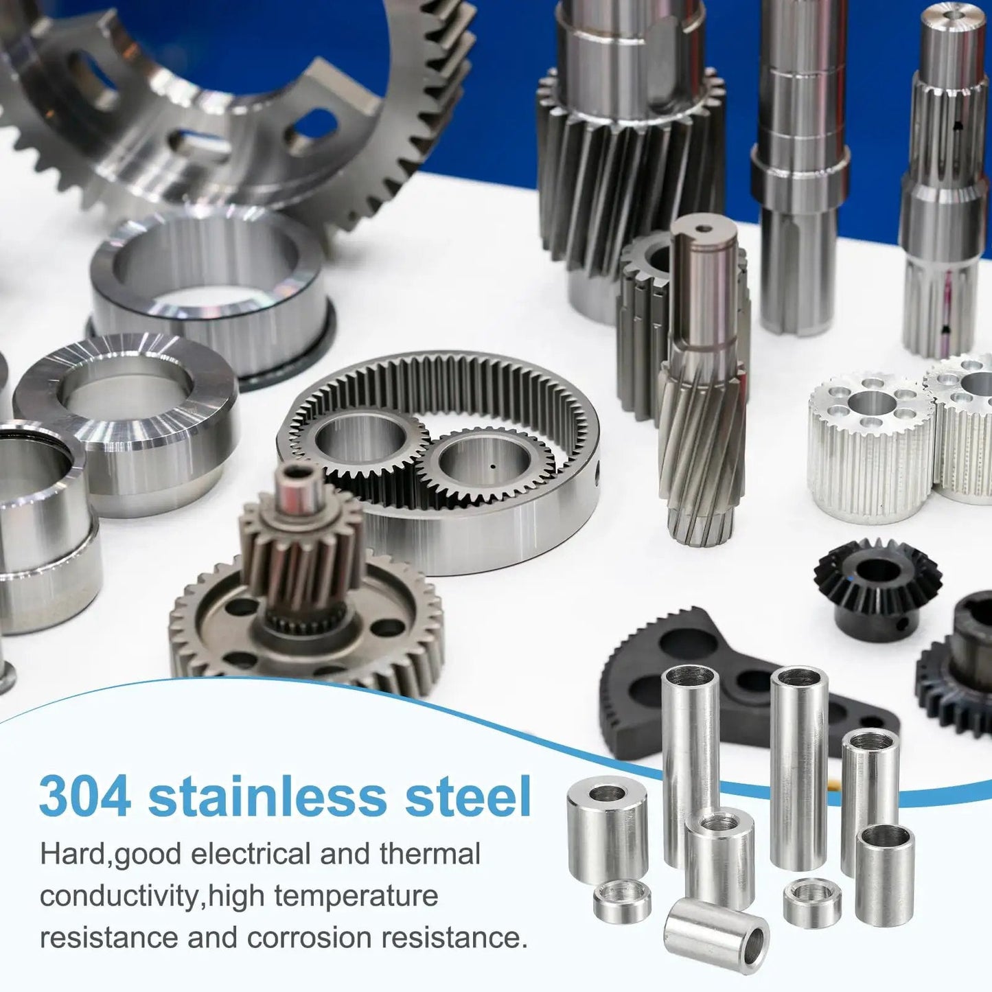 304 stainless steel rotating assembly components with various gears and spacer kit