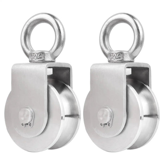 Swivel Pulley Block With Bearing Inside 304 Stainless Steel Heavy Duty Cable Wheel For Gym Pulley System 48mm 2 Pack