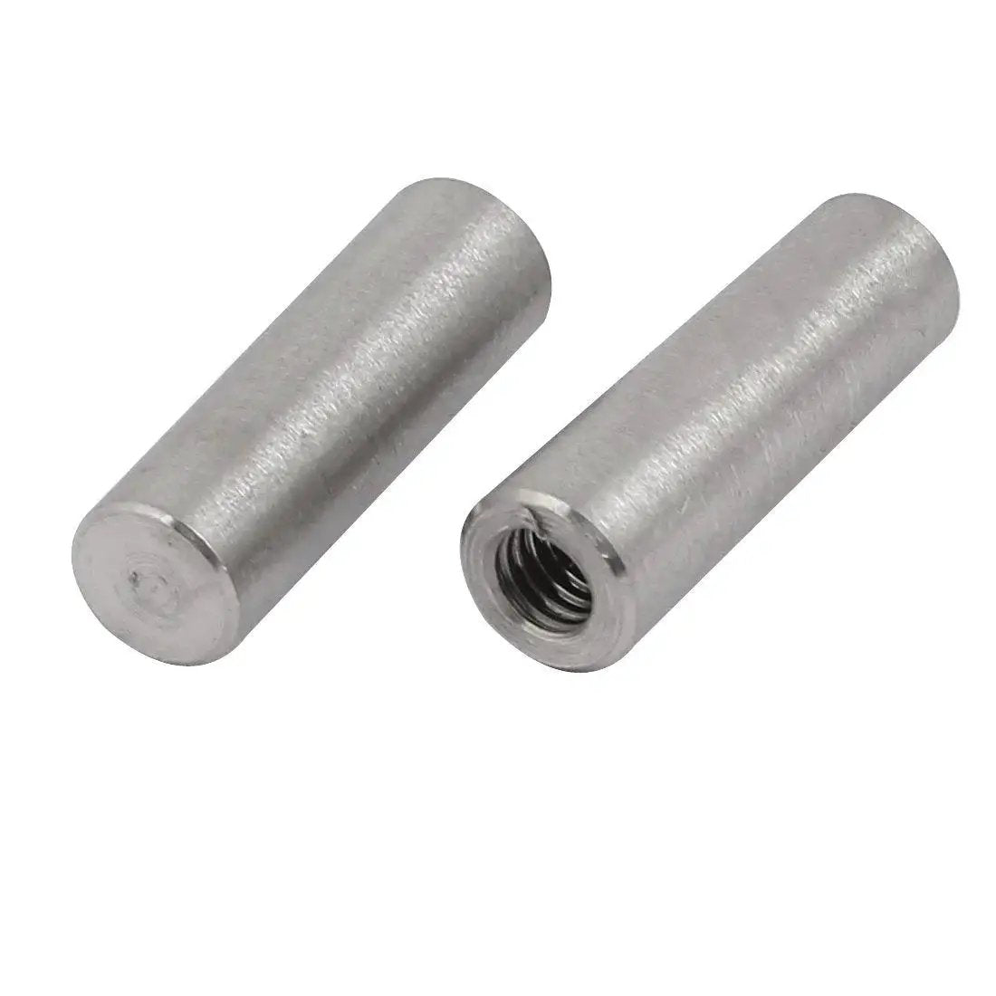 Two Four Pack 6mm Diameter 20mm Length Taper Pins In 304 Stainless Steel GB118 With M4 Internal Thread for solid fits.