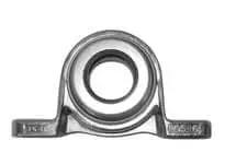 Front view of 30mm Washdown Pillow Block Bearing MUP006C Eccentric Collar Locking with stainless steel ball insert and ZDC housing