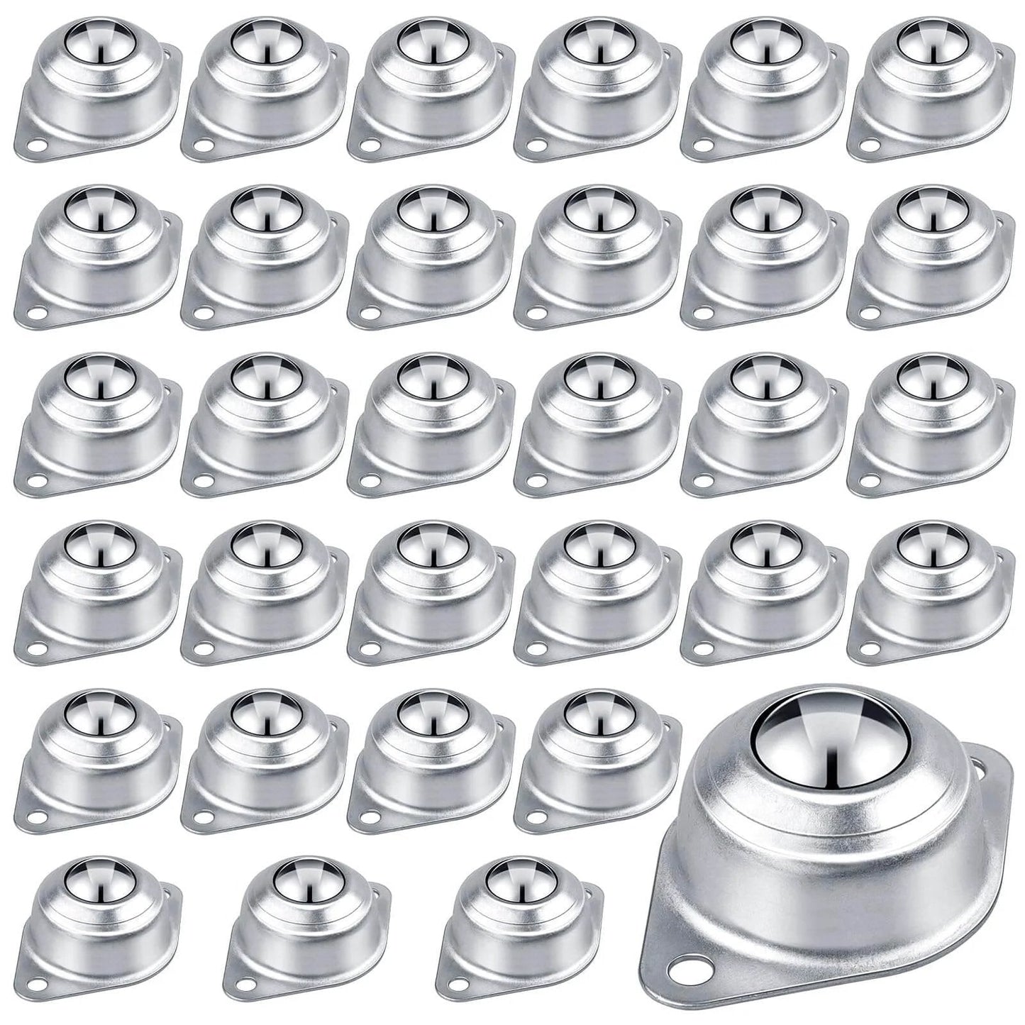 30 Pcs 1/2 Inch Roller Ball Transfer Bearings Carbon Steel Ball Casters Screw Mounted Units for Conveyors Roller Stands Furniture Trolleys with Smooth 360 Degree Rotation