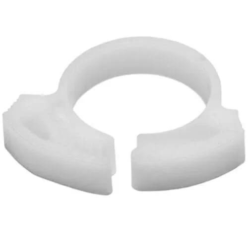 HellermannTyton SNP12A10C2 Snapper Hose Clamps 0.61 To 0.717 Inch Min Max Diameter POM White 100 Pack shown individually