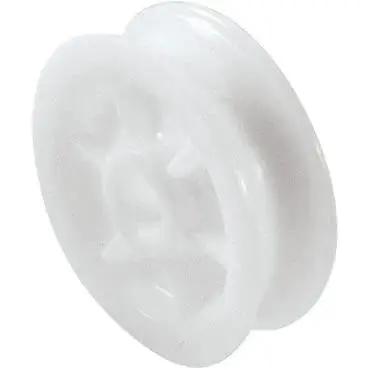 Fibrous Rope Sheave In Acetal For One Point Five Inch Outside Diameter And Half Inch Rope Size Bearingless Design