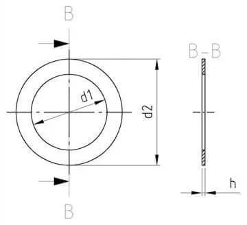 400 Pcs DIN 988 Shim Rings M5 X 10 X 0.2 A2 Stainless Steel, technical diagram showing dimensions and design.