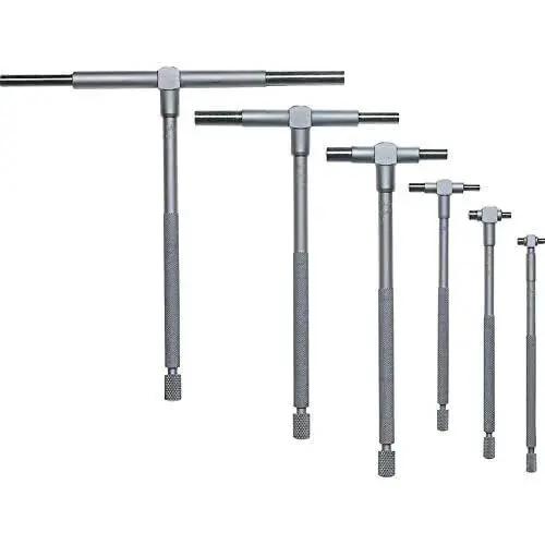 Telescoping Gage Set 8mm To 150mm 6-Piece Internal Diameter Gauge with spring loaded plunger and knurled clamp visible.