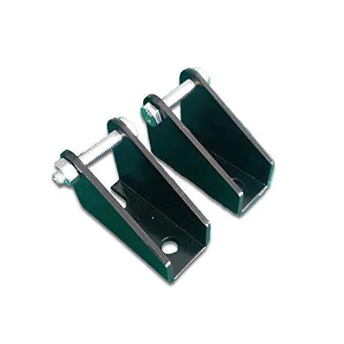 Front view of Heavy Duty Steel Mounting Brackets For Linear Actuators 2 Pack Silver And Black Built Tough To Withstand Side Forces Easy Install