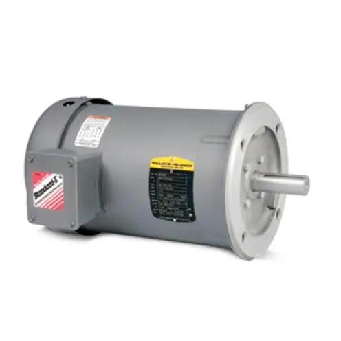 Single 3-Phase 1/4 HP General Purpose Motor, 1200 RPM, 230/460 V, 56C Frame, TEFC Enclosure, front view.