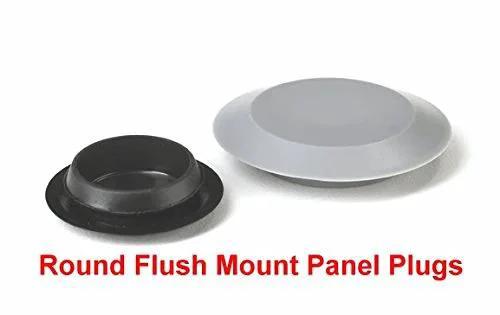 1 Inch Flush Mount Black Hole Plugs With Plastic And Metal Body Pack Of 10 for 1 Inch Holes in panels and machinery, black finish