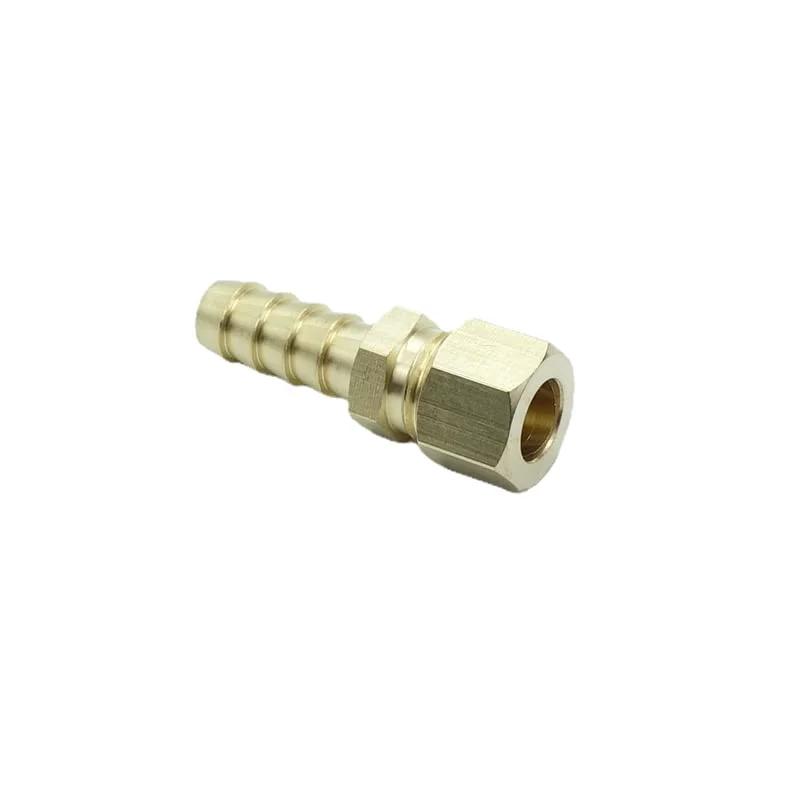 Two Pack Brass Tube Fittings With Three Eighths Inch Tube OD To Three Eighths Inch Hose Barb Ends For Transmission Cooler Lines Not For Potable Water Use Lead Containing And Great For Fuel Oil Gas And Air Systems
