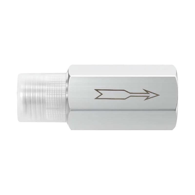 Side view of Stainless Steel 304 Check Valve 3/8 NPT Male X 3/8 NPT Female One Way Non Return Valve for Water Oil Gas Durable Backflow Protection