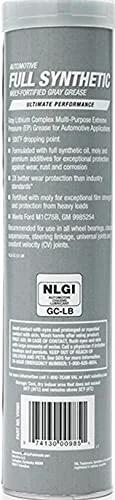 Moly-Fortified Full Synthetic Grease - 14.1 OZ Cartridge side view, showing product details and usage instructions.